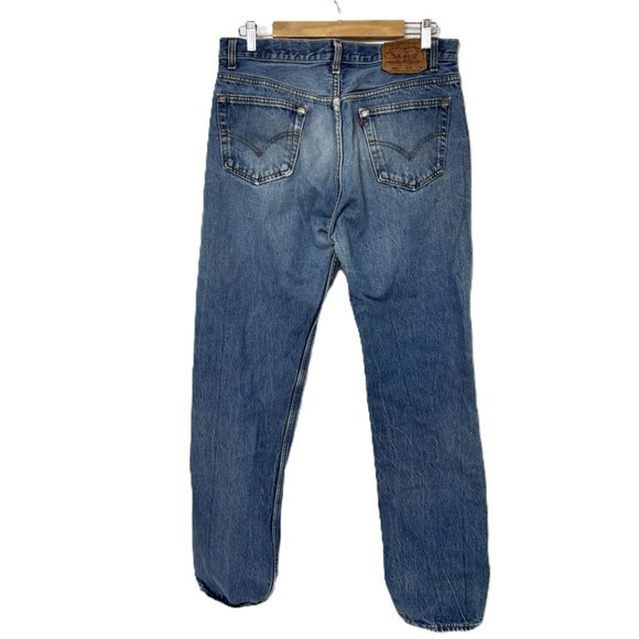 LEVI'S 501 Red Tab Button Fly Distressed Work Jeans VTG ’93 - Picture 5 of 11